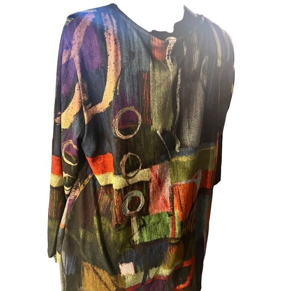 NWT Jess and jane SCOOPNECK SOFT DOLMAN SLEEVE MULTICOLORED BLOUSE - Picture 9 of 12